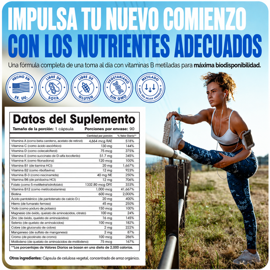 Multivitamina Bariátrica con 45 mg de Hierro - UNA AL DÍA.