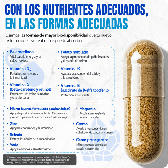 Multivitamina Bariátrica con 45 mg de Hierro - UNA AL DÍA.