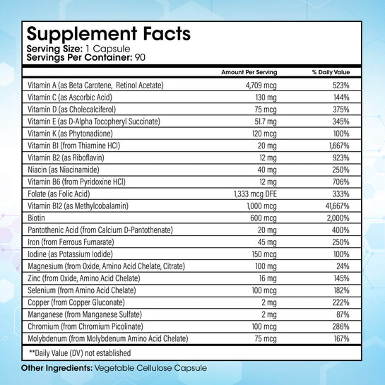 Multivitamina Bariátrica con 45 mg de Hierro - UNA AL DÍA.